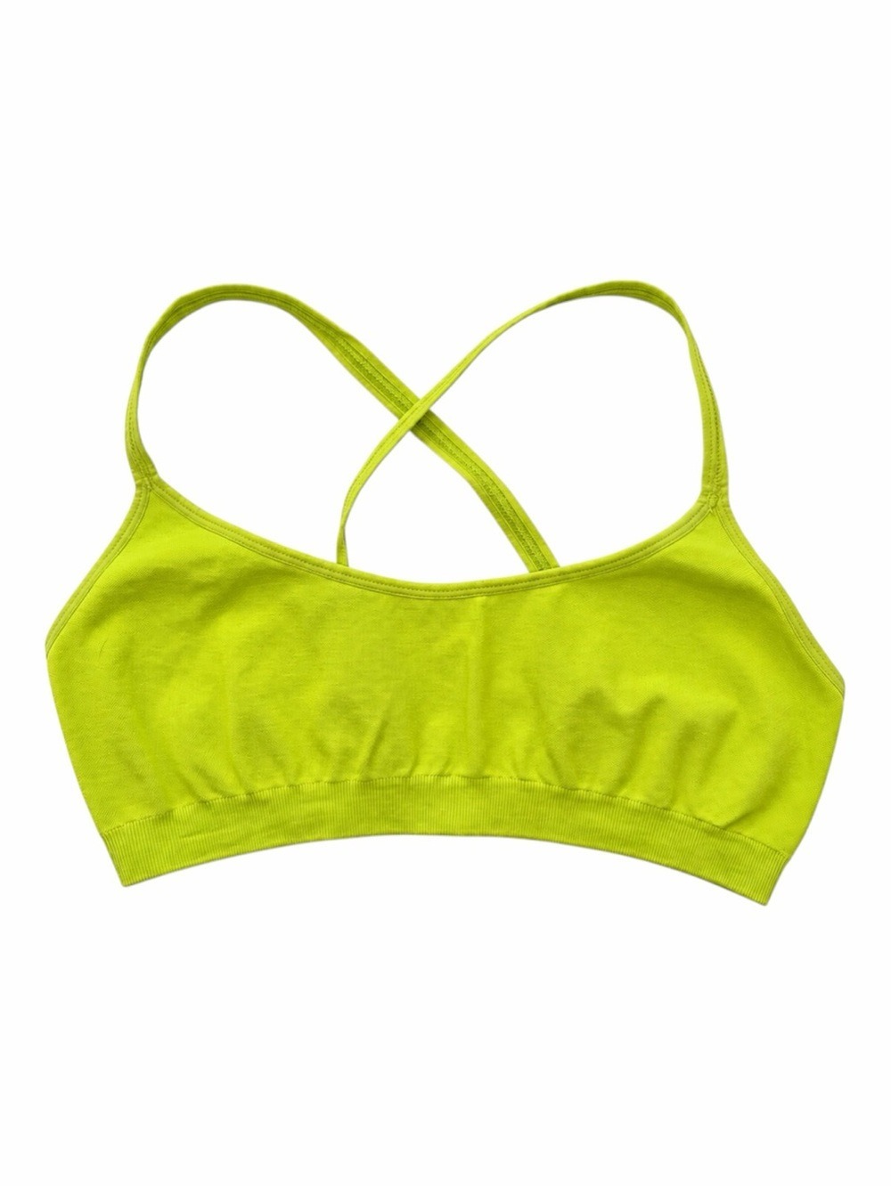 MESHKI Swing Seamless Sports Bra Women’s Large Neon Lime Green Cross Back
